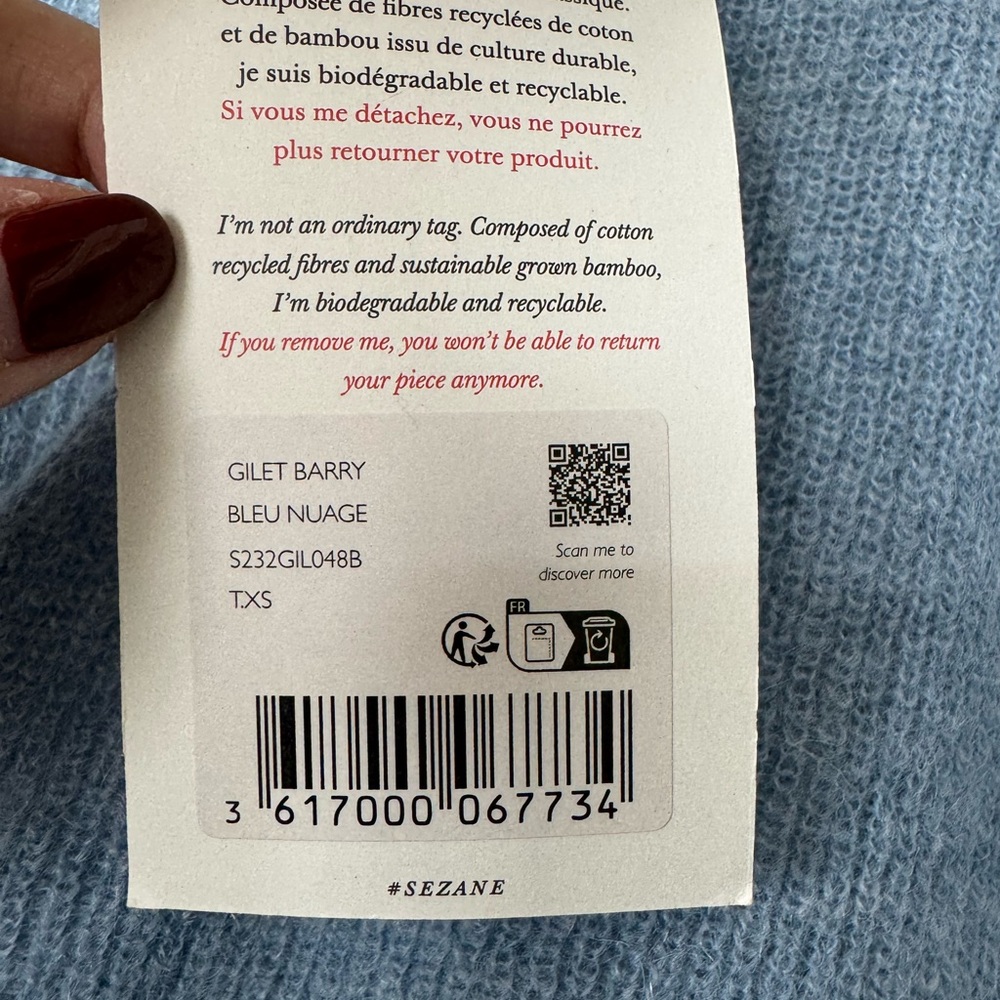 Sezane Barry Cardigan in Sky Blue - Picture 5 of 8